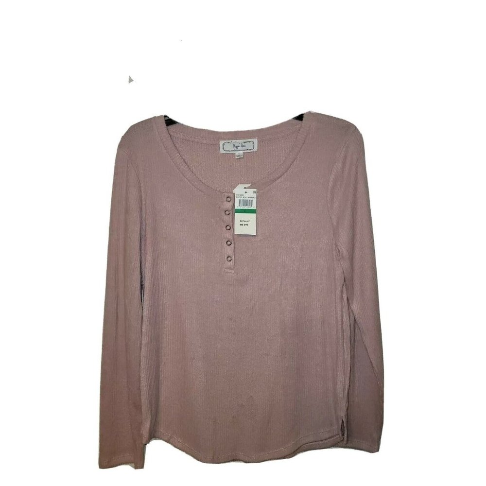 Hippie Rose Women Clothing Juniors Henley Top